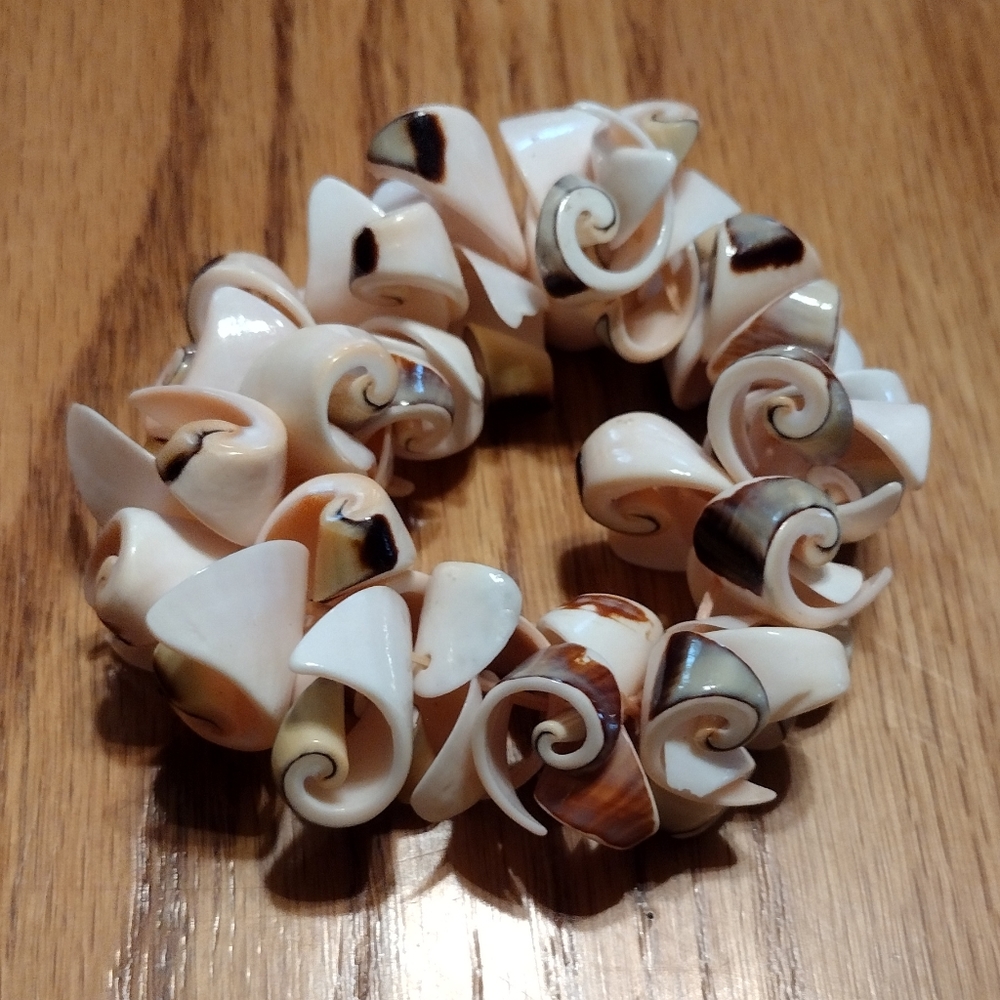 Chunky glass type shell bracelet